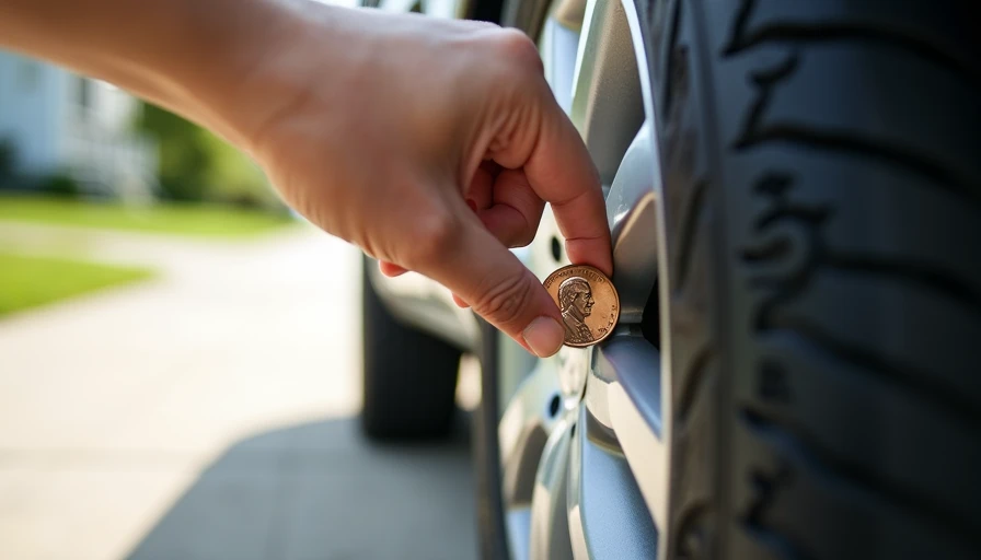  Penny test checking car tire tread depth