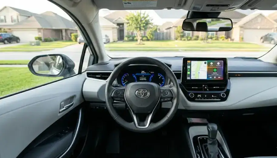 2026 Corolla interior technology and controls 2026 Toyota Corolla interior dashboard with Apple CarPlay